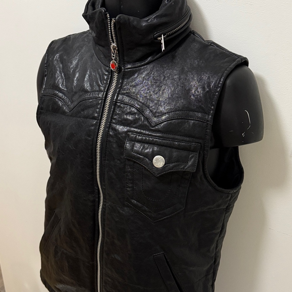 True Religion Men's leather vest